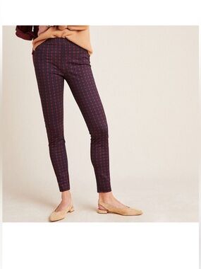 Sanctuary X Anthropologie Women's Finchley Plaid Anke Leggings Red Size XS